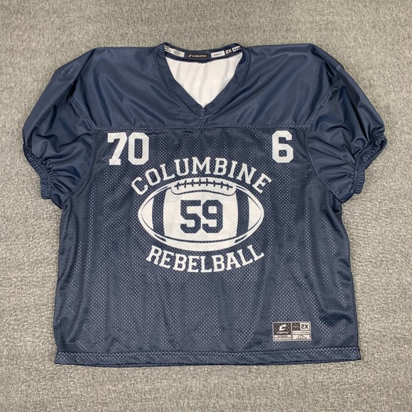Champro Other - Vintage Columbine Rebels Football Jersey Mens 2XL Blue High School Memorial 90s